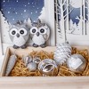 90pc Winter Woodlands Large White and Silver Ornament Set. Glittery Snow Owls, Cones, Snowflakes, and Stalactites| OrnamentallyYou - 2 of 4