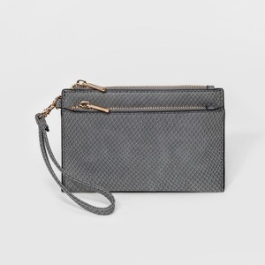 Double Zip Pouch Clutch - A New Day Gray, Women