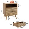 WOWLIVE Nightstand for Bedroom with LED Lights & Charging Station, Bedside Table with 2 Drawers and an Open Shelf - 3 of 4