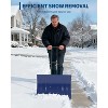 29" Snow Shovel with Wheels, 5-Position Angling Steel Blade & Dual Handle, Heavy-Duty Back-Saving Snow Plow for Driveway and Sidewalks - 2 of 4