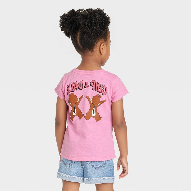 Toddler Girls&#39; Disney Chip &#38; Dale Short Sleeve Graphic T-Shirt - Pink, 3 of 4