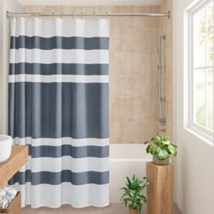 CAVINAS 36x72" Shower Curtain with 3M Treatment, Machine-Washable Fabric, Dark Blue, 1 PCS - 1 of 4