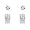 Steeltime Ladies 2pc set stainless steel simulated diamonds studs and diamond cut huggie earrings - 2 of 4
