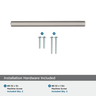 Satin Nickel 3-3/4" Bar Pulls with Mounting Hardware