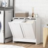 Munora Laundry Efficiency: White 2-Compartment Tilt-Out Hamper Storage Cabinet - 2 of 4
