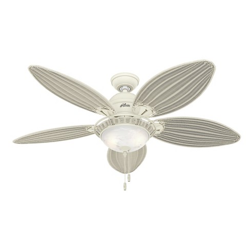 54 Caribbean Breeze Textured White Ceiling Fan With Light Hunter Fan