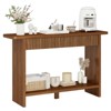 Bekrvio 51" Farmhouse Console Table with Drawers & Storage Shelf,Narrow Sofa Table Behind Couch, Wood Accent Table for Living Room, Hallway, Walnut - 2 of 4