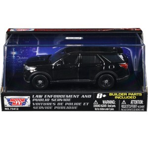 2022 Ford Police Interceptor Utility Black Unmarked "Law Enforcement & Public Service" Series 1/43 Diecast Model Car by Motormax - 1 of 3
