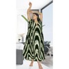 LEELA Women's Summer Maxi Nightdress Cover Up Gown Caftan Loungewear Dashiki House Dresses for Women 3X-4X Black, Abstract - 4 of 4