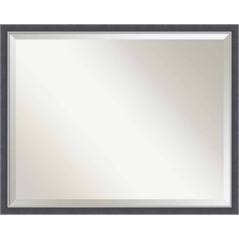 30&#34;x 24&#34; Eva Thin Framed Bathroom Vanity Wall Mirror Black/Silver - Amanti Art, 1 of 10