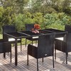 vidaXL Patio Table with Glass Top, Black 74.8"x35.4"x29.5" Poly Rattan - 2 of 4