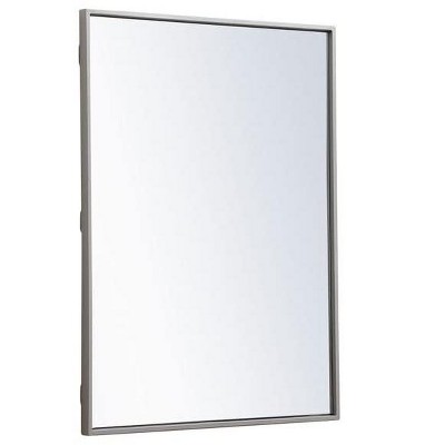 Contemporary Blue Wood Rectangular Wall Mirror 24x32 Inch