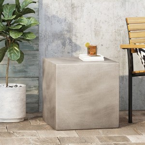 Side Coffee Table, Magnesium Oxide Frame End Side Tables, Sturdy End Table, Outdoor End Table, For Garden, Backyard, Bedrooms, Apartment - 1 of 4