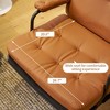 Modern Accent Chair,PU Leather Reading Chair,High Back Sofa Chair with Wheel,U Leather Reading Armchair for Living Room Bedroom Office - 3 of 4