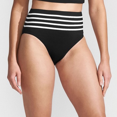 Lands' End Women's Ribbed Smoothing High Waisted Bikini Bottoms