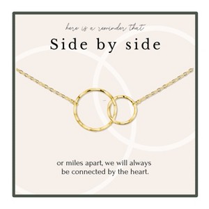 HOPE LOVE SHINE Long Distance Friendship Gift for Best Friend or Sister Side by Side Miles Apart Gold Jewelry - 1 of 4