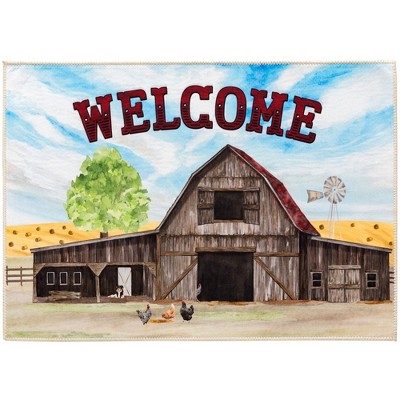 Olivia’s Home Welcome to the Ranch Doormat – 22" x 32" Western Coir Entry Rug with Rustic Lettering for Farmhouse or Country Decor