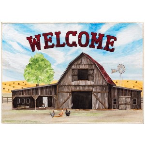 Olivia’s Home Welcome to the Ranch Doormat – 22" x 32" Western Coir Entry Rug with Rustic Lettering for Farmhouse or Country Decor - 1 of 3