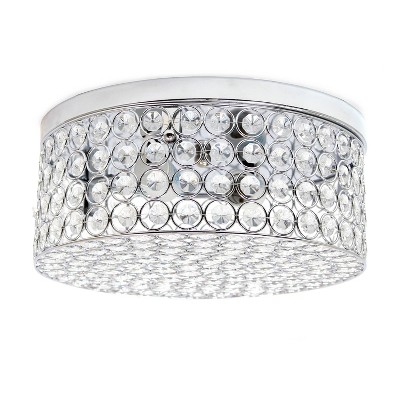 Luxurious 12" Chrome Crystal Flush Mount Ceiling Light