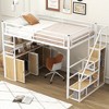 TIRAMISUBEST Full Size Loft Bed with Storage Staircase and Open Wardrobe, Metal Loft Bedframe with Storage Shelves and Lockers - 2 of 4