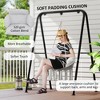 Hanging Hammock Chair with Soft Cushion, Steel Frame and Boho Fringe for Indoor & Outdoor Relaxing - 4 of 4