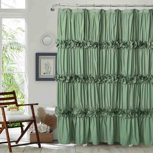BAGOKIE 72"x72" Waterfall Ruffle Shower Curtain, Pack of 1 - 1 of 4