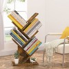 Aoibox 4 Tier Tree Bookshelf Rustic Brown Modern Book Storage Free Standing Organizer Shelves for Home Office Bedroom - 4 of 4