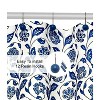 LunaLulinlk White and Blue Crushed Fabric Shower Curtain - 2 of 4