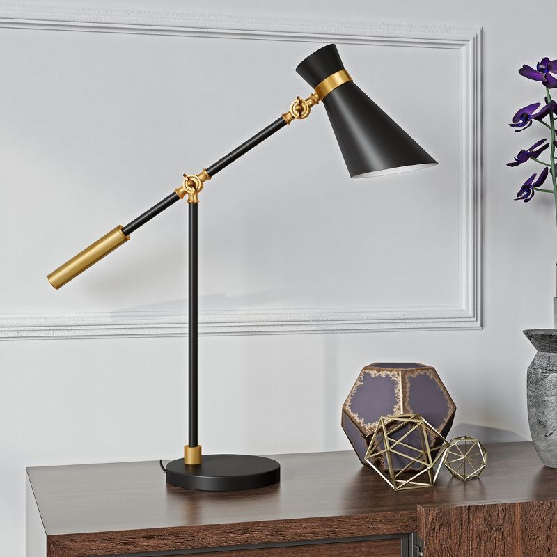 Hampton & Thyme 30" Tall Two-Tone Table Lamp with Metal Shade, 3 of 12