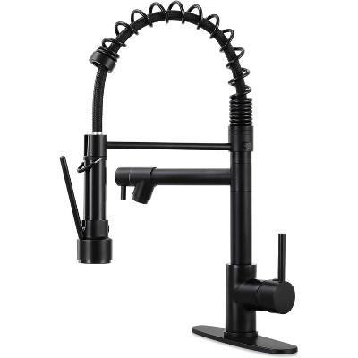 Qomolangma 17.32in Contemporary Kitchen Faucet with Pull Down Sprayer