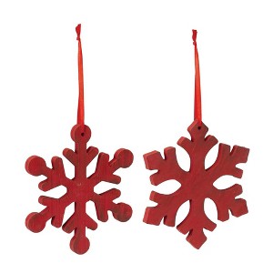 Melrose Fir Wood Snowflake Ornament (Set of 12) - 1 of 4