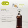 True Monarch Bottle Stopper, Modern Wine Stoppers with Natural Cork for wine bottles, wine preserver, Zinc Alloy with a Chrome Finish, set of 1 - 2 of 4