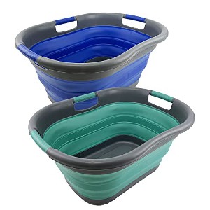 SAMMART 40L (10.5 gallon) Collapsible Plastic Laundry Basket Set of 2 - 1 of 4