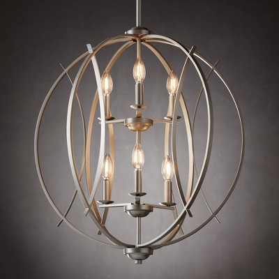 Brushed Nickel Spherical 6-Light Orb Chandelier