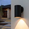 LLHZSY 7 1/2" Down Outdoor Wall Light Sconce Minimal Cylinder Light Fixture - Black - 2 of 4