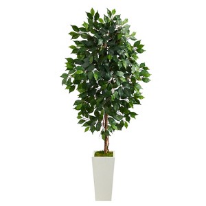 HomeStock  4.5 ft. Artificial Ficus Tree in Planter for Indoor/Outdoor - 1 of 4