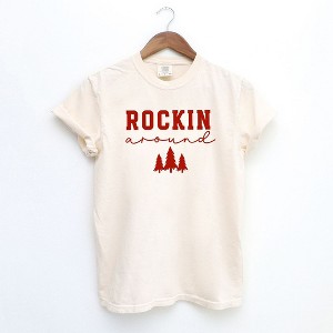 Simply Sage Market Women's Rockin' Christmas Tree Short Sleeve Garment Dyed Tee - 1 of 3