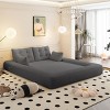 King Size Human Dog Bed, 3-in-1 Foldable Sofa Couch with Surroundings, Teddy Fabric Foam-Filled Sleeper Floor Sofa for Living Room-Baofuwish - 2 of 4