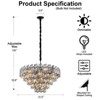 38.5 in. Modern Chandelier 26-Light 5-Tier Black Round K9 Crystal Chandelier - 2 of 4