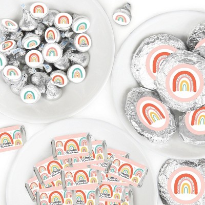 Big Dot of Happiness Hello Rainbow - Boho Baby Shower and Birthday Party Candy Favor Sticker Kit - 304 Pieces