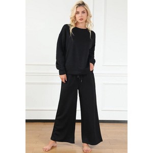 I am a Fashion Junky Double Take Full Size Textured Long Sleeve Top and Drawstring Pants Set - 1 of 4