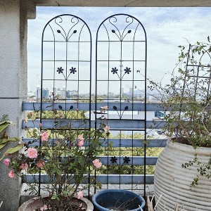 Gulches 2 Pack Metal Garden Trellis 86.7" x 19.7" Rustproof Trellis for Climbing Plants Outdoor Flower Support Black - 1 of 4