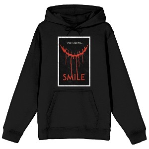 Smile What Makes You…Smile Poster Long Sleeve Adult Black Hooded Sweatshirt - 1 of 3