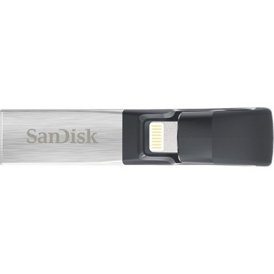  SanDisk 32GB iXpand USB Flash Drive - 32 GB - USB 3.0, Lightning - Black Metallic 