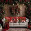 Lomsoe 4pcs Festive Christmas Throw Pillow Covers - Red Truck, Christmas Tree, Santa Claus with "Merry Christmas" - Zippered for Holiday Home Decor - 3 of 4
