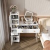 Hrinhom 39.4"W Vanity Dressing Table,Makeup Desk with Cabinets - 2 of 4
