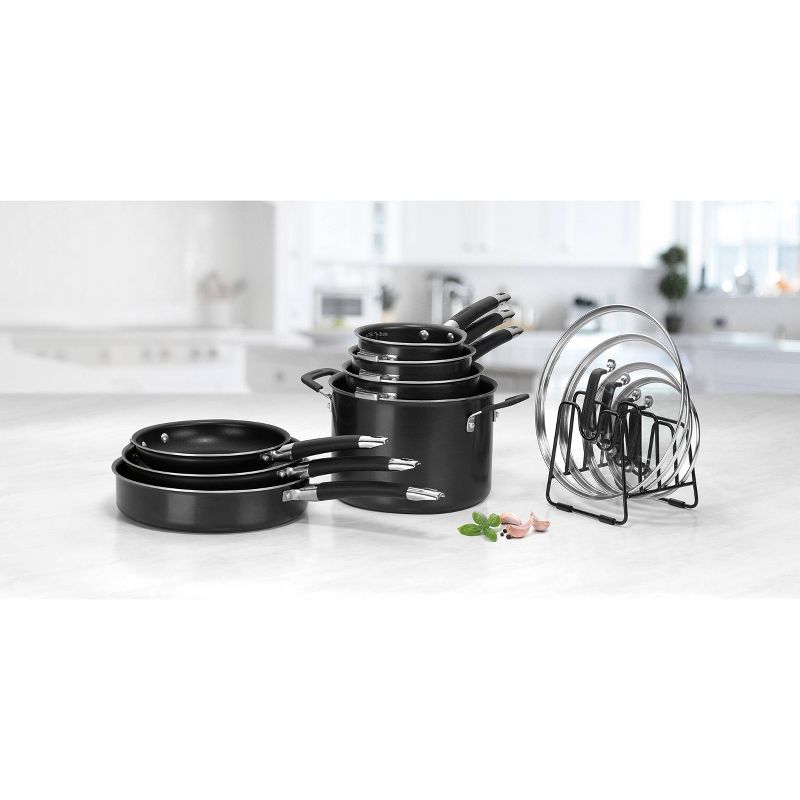 Cuisinart SmartNest Matte 12pc Non-Stick Aluminum Cookware Set N51-12BK - Black, 5 of 6