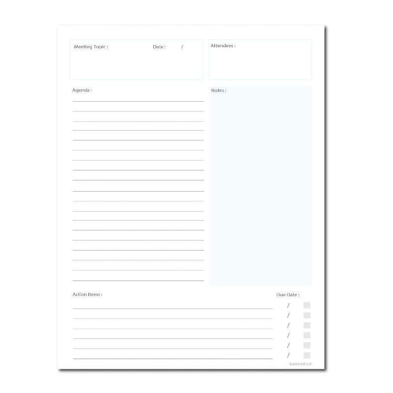 Kahootie Co. Kahootie Co Meeting Planner Notepad 8.5" x 11" 50 sheets per pad (MPOL), 1 of 7