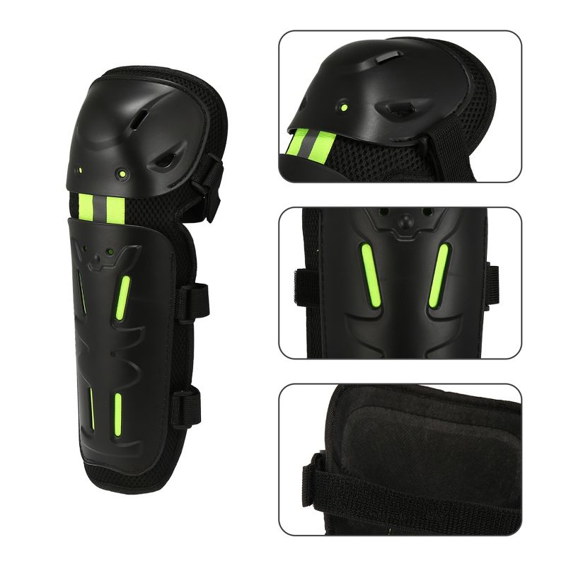 Unique Bargains with Adjustable Strap Motorcycle Knee Elbow Pads Green 4 Pcs, 3 of 8