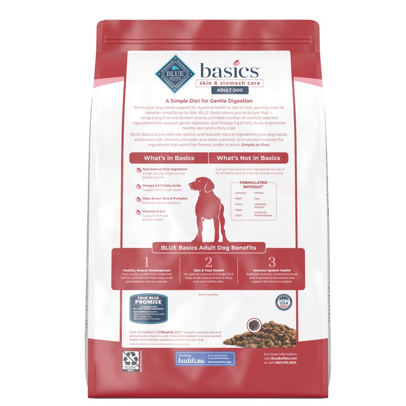Blue Buffalo Basics Limited Ingredient Diet Salmon & Potato Recipe Adult Dry Dog Food, 3 of 13